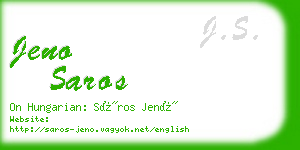 jeno saros business card